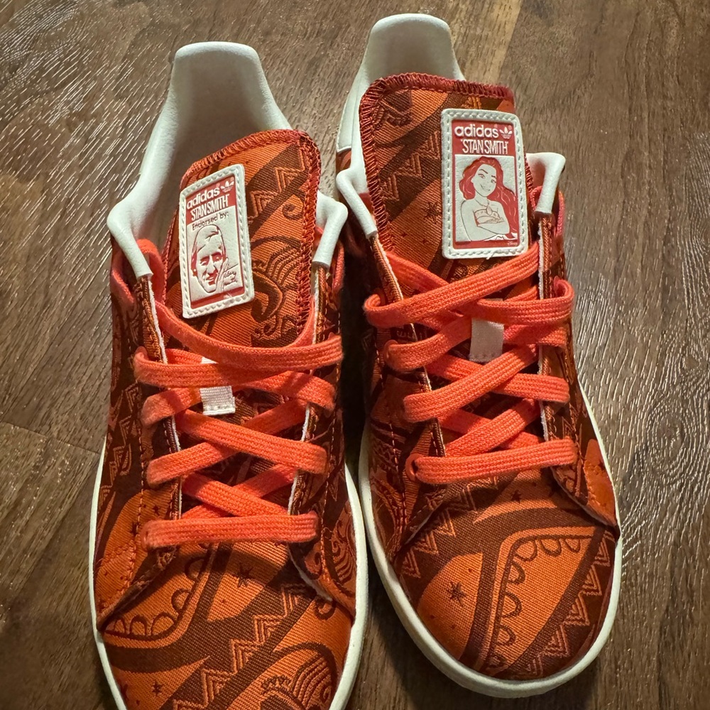 SNOW DAY SAVINGS! Adidas Kids' Orange Moana Stan Smith Shoes